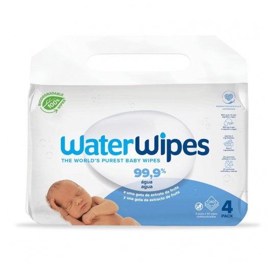 WATER WIPES TOALLI. 4X60UDS