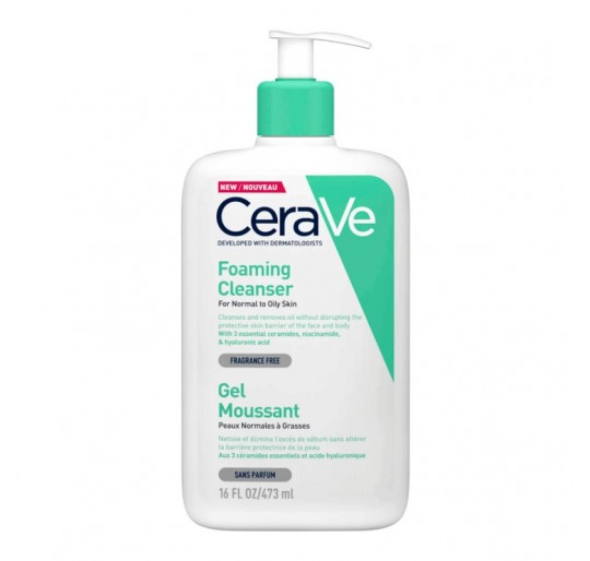 CERAVE GEL LIMPIADOR ESPUMOSO 1 ENVASE 473 ML