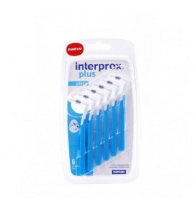 CEPILLO INTERPROX CONICO 6U.AZUL ACODADO 1,3MM.