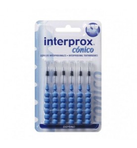 CEPILLO INTERPROX CONICO 6U. AZUL 1,3MM.