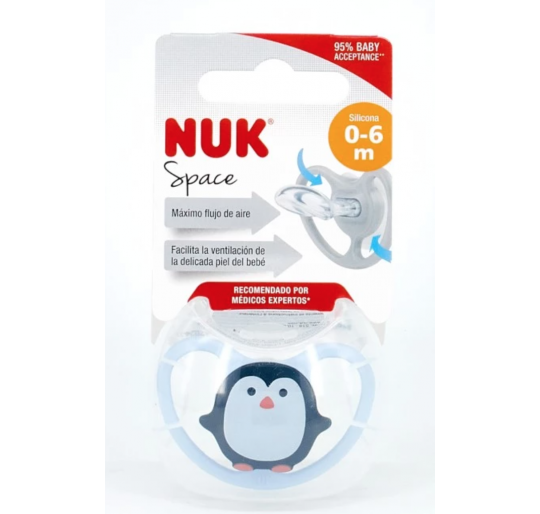 CHUPETE SILICONA NUK SPACE 0 - 6 MESES 1 UNIDAD