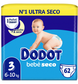 PAÑAL DODOT BEBE SECO T3 62U