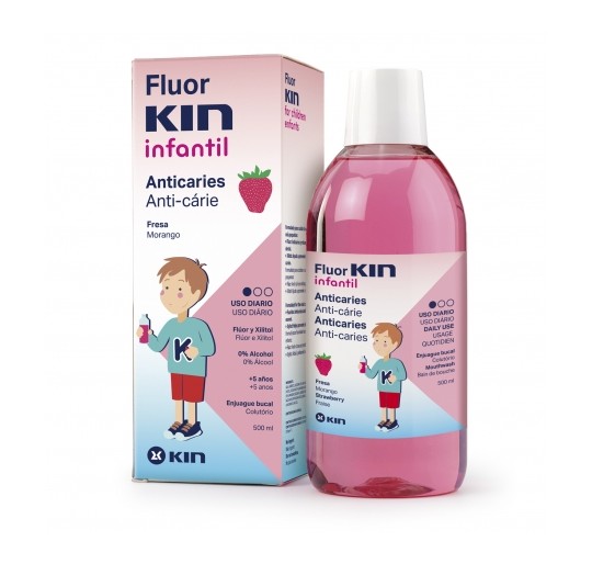 FLUOR KIN INFANTIL ENJUAGUE BUCAL FRESA 500 ML