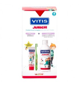 VITIS JUNIOR PACK  (GEL+COLUTORIO+CEPILLO)ROJO