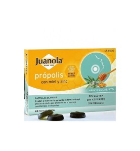 JUANOLA PROPOLIS MIEL Y ZINC 24 PASTILLAS DE GOM