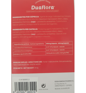 DUAFLORA CRANBERRY VAGIN 30 CAPSULAS