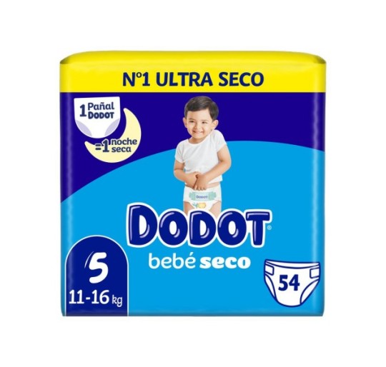 PAÑAL DODOT BEBE SECO T5 54U