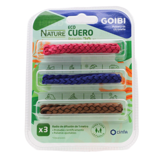 GOIBI PULSERA CITRONELLA ECO CUERO 3 UNIDADES