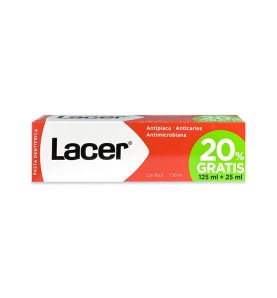 LACER PASTA CON FLUOR 150ML (125ML+25ML GRATIS)