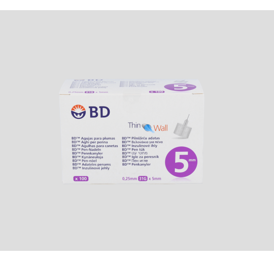 AGUJA PARA PLUMAS ESTERIL BD 31 G (0.25 MM X 5 M