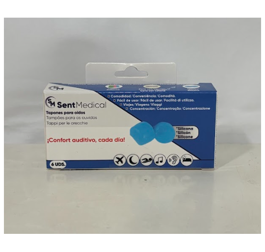 TAPONES OIDOS SILICONA SENT MEDICAL 6 UNIDADES