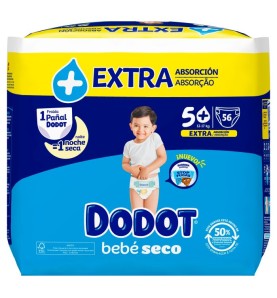 DODOT PAÑAL BEBE SECO T5 12-17KG 56UNIDADES