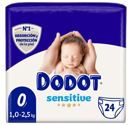 DODOT PAÑAL SENSITIVE TALLA 0 3 KG 24 UNIDADES