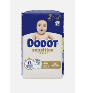 DODOT PAÑAL SENSITIVE TALLA 2 4-8 KG 58 UNIDADES
