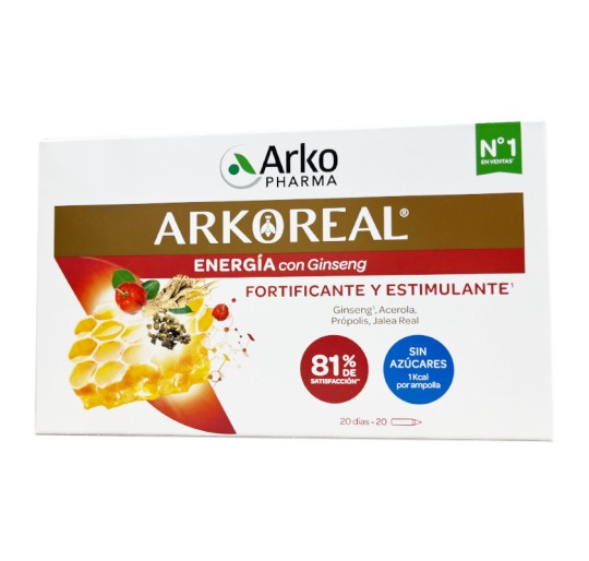 ARKOREAL JALEA REAL GINSENG SIN AZUCAR 20 AMPOLL