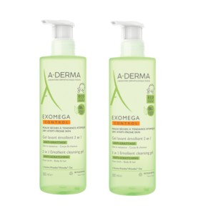 A-DERMA EXOMEGA DUPLO GEL 2 EN 1 2X500 ML