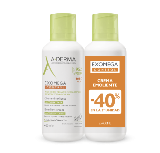 A-DERMA EXOMEGA CREMA EMOLIENTE DUPLO 2 X 400 ML