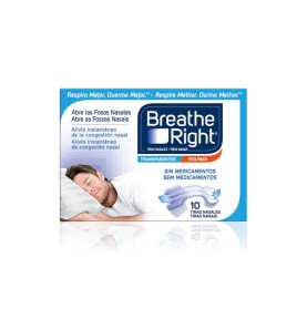 BREATHE RIGHT TIRAS TRANSPARENTES PEQ/MED 10 UDS